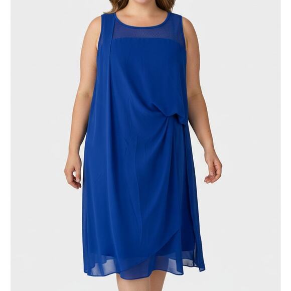 Lane Bryant Womens Size 18/20 Royal Blue Sleeveless Dress Poly Spandex - Picture 6 of 9